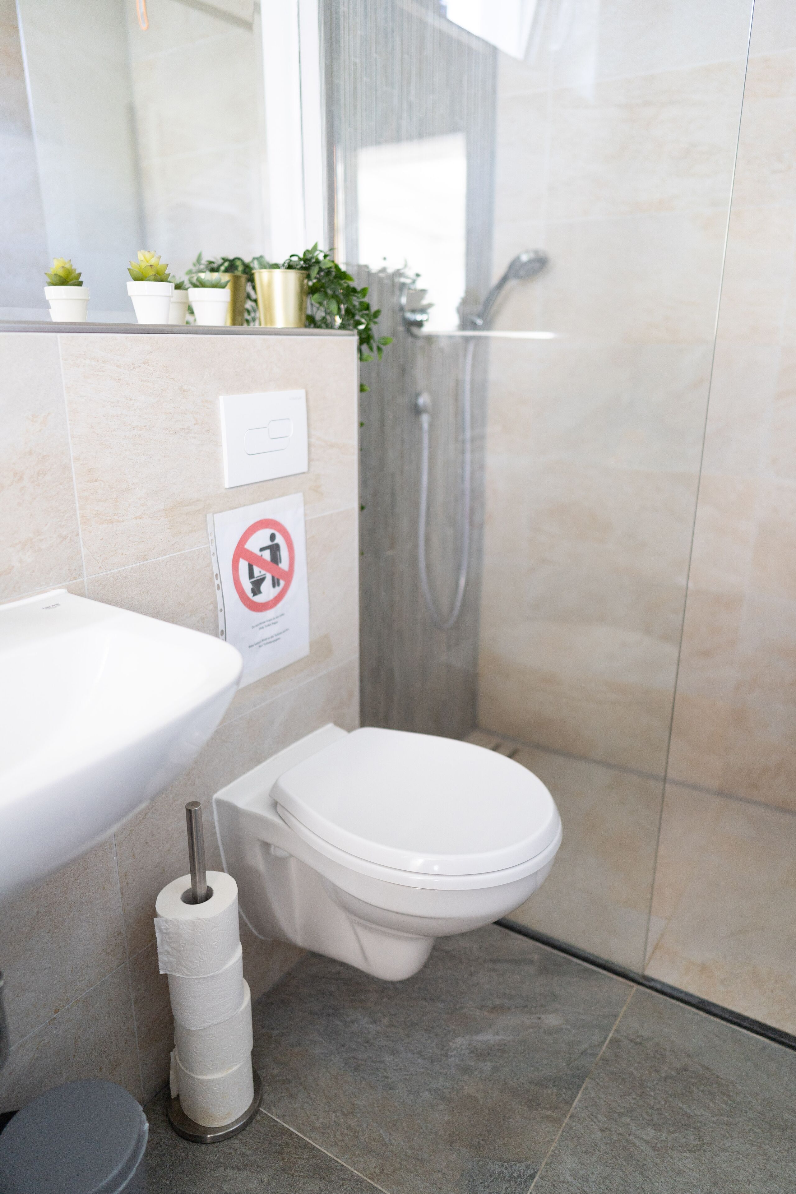 Superior-Apartment, Gartenblick | Badezimmer | Dusche, Haartrockner, Handtücher, Seife