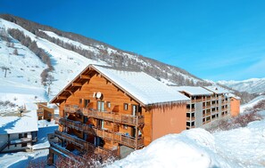 Enjoy expansive views of the surrounding mountains from the hotel's multi-level balcony.