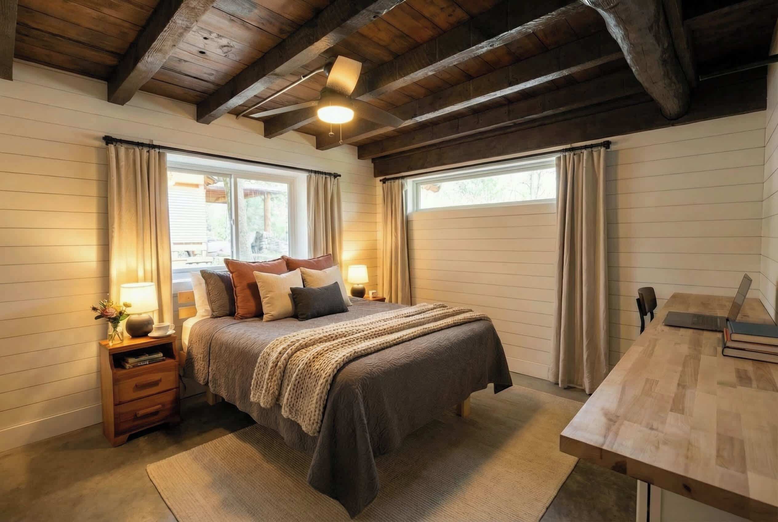 2 間睡房、記憶棉床墊、書桌、熨斗/熨衫板