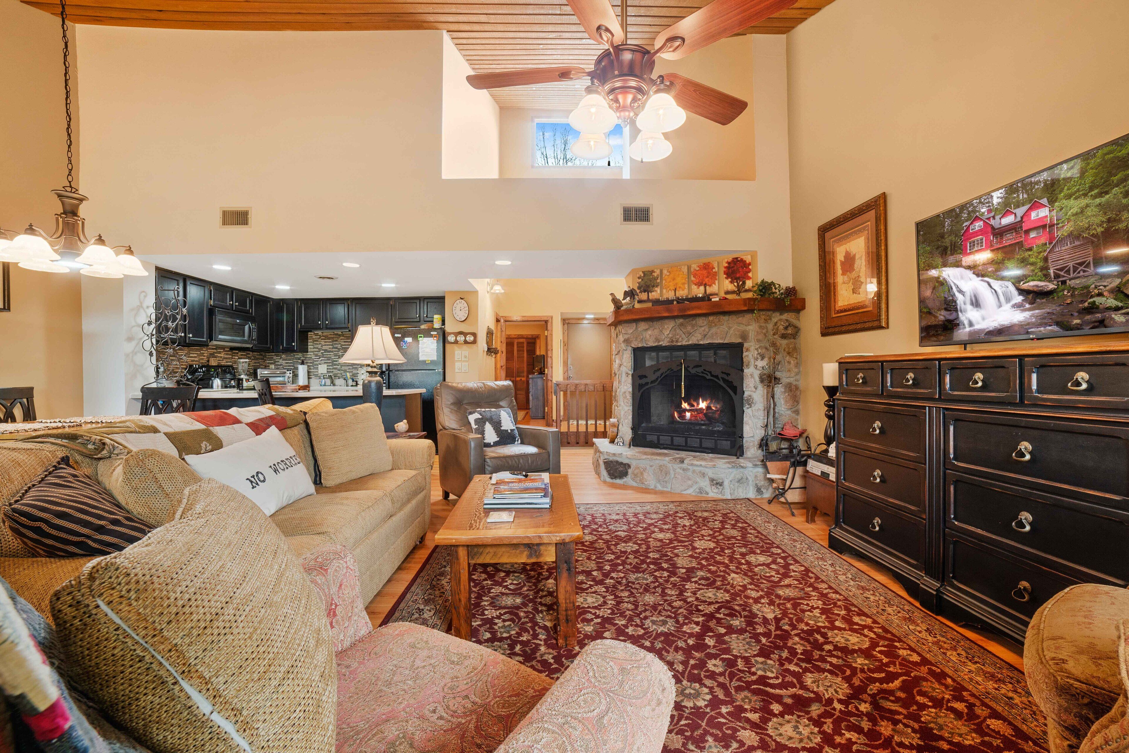 Télévision, cheminée