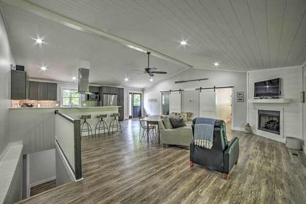 TV, DVD player, video library