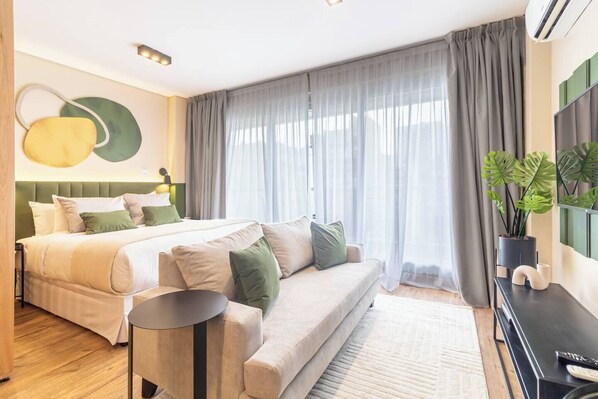 1 غرفة نوم ومكواة/لوح كي وواي فاي مجانًا وملاءات أسرّة