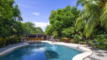 Outdoor pool, open 7:00 AM to 9:00 PM, pool loungers
