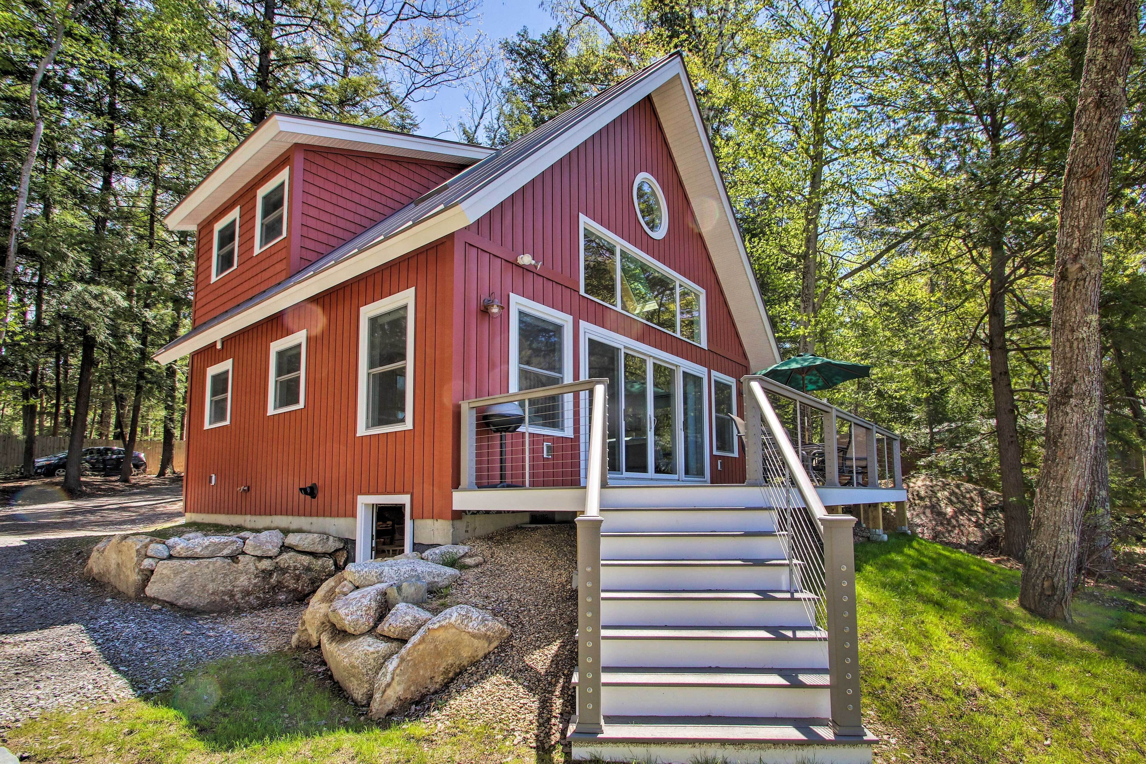 Lakefront Meredith Home: Private Beach & Fire Pit!