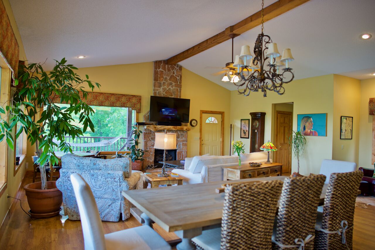 TV, fireplace, video games, DVD player