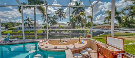 Outdoor pool, a heated pool