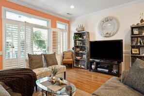 TV, DVD player - 7 Turtle Bay! Community Pool, Close to Town - Lucky 7 on Folly Beach! (Folly Beach)