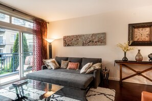 TV connectée, cheminée, lecteur de DVD