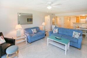 Condo, Multiple Beds (SEA HAVEN 318 [2/2] FREE ACTIVITIES! ) | Living room - SEA Haven 318 [2/2] Free Activities! & Oceanview Wifi Pool (St. Augustine)