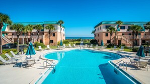 Outdoor pool, a heated pool - SEA Haven 214 [2/2.5] Free Activities! & Oceanfront Wifi Pool (St. Augustine)