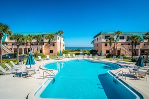 Outdoor pool, a heated pool - SEA Haven 214 [2/2.5] Free Activities! & Oceanfront Wifi Pool (St. Augustine)