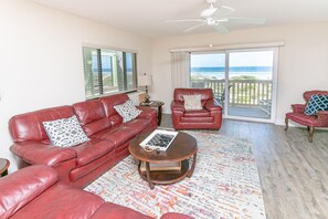 Living room - SEA Haven 512 [3/2.5] Free Activities! & Oceanfront Wifi Pool (St. Augustine)