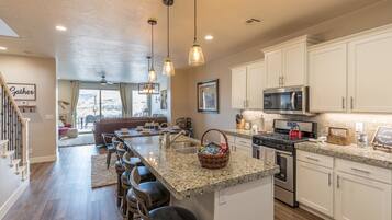 Townhome, Multiple Beds (The Gathering Place) | Private kitchen | Fridge, microwave, oven, stovetop