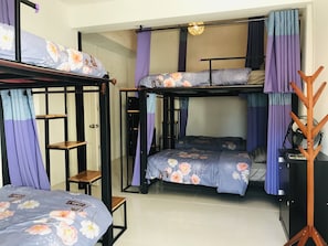 Blackout curtains, soundproofing, free WiFi, bed sheets