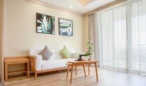 42-inch flat-screen TV with satellite channels, TV