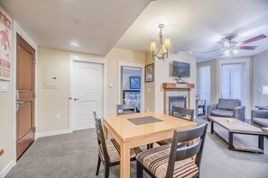 Dining Area - Entry door and hall bath are both located off the main area of the unit.