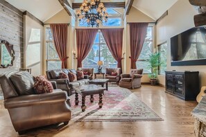 TV, fireplace, DVD player, offices