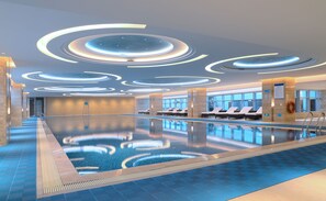 실내 수영장, 수영장 파라솔, 일광욕 의자