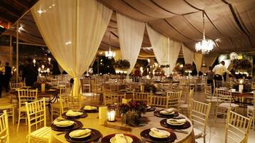 Outdoor banquet area