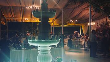 Outdoor banquet area