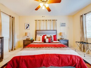 2 bedrooms, desk, iron/ironing board, travel crib