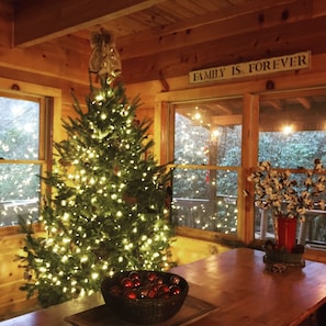 Interior - Quaint cabin on Huge Creek! Chefs kitchen, arcade games,swim,relax, on 5 acres♥️ (Hiawassee)