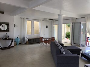 TV, DVD player, stereo