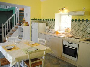 Fridge, microwave, dishwasher