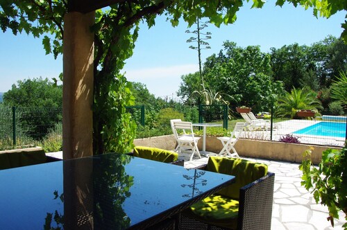 Villa with pool and panoramic view near Nice