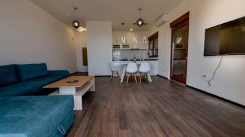 Villa, Private Pool, Sea View | Living area | Flat-screen TV, Netflix