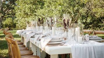 Outdoor banquet area