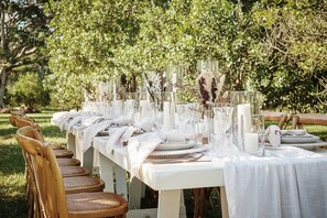 Outdoor banquet area