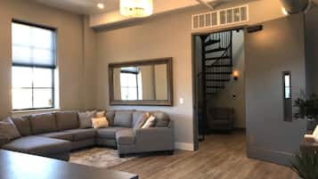 TV, DVD player, books, music library