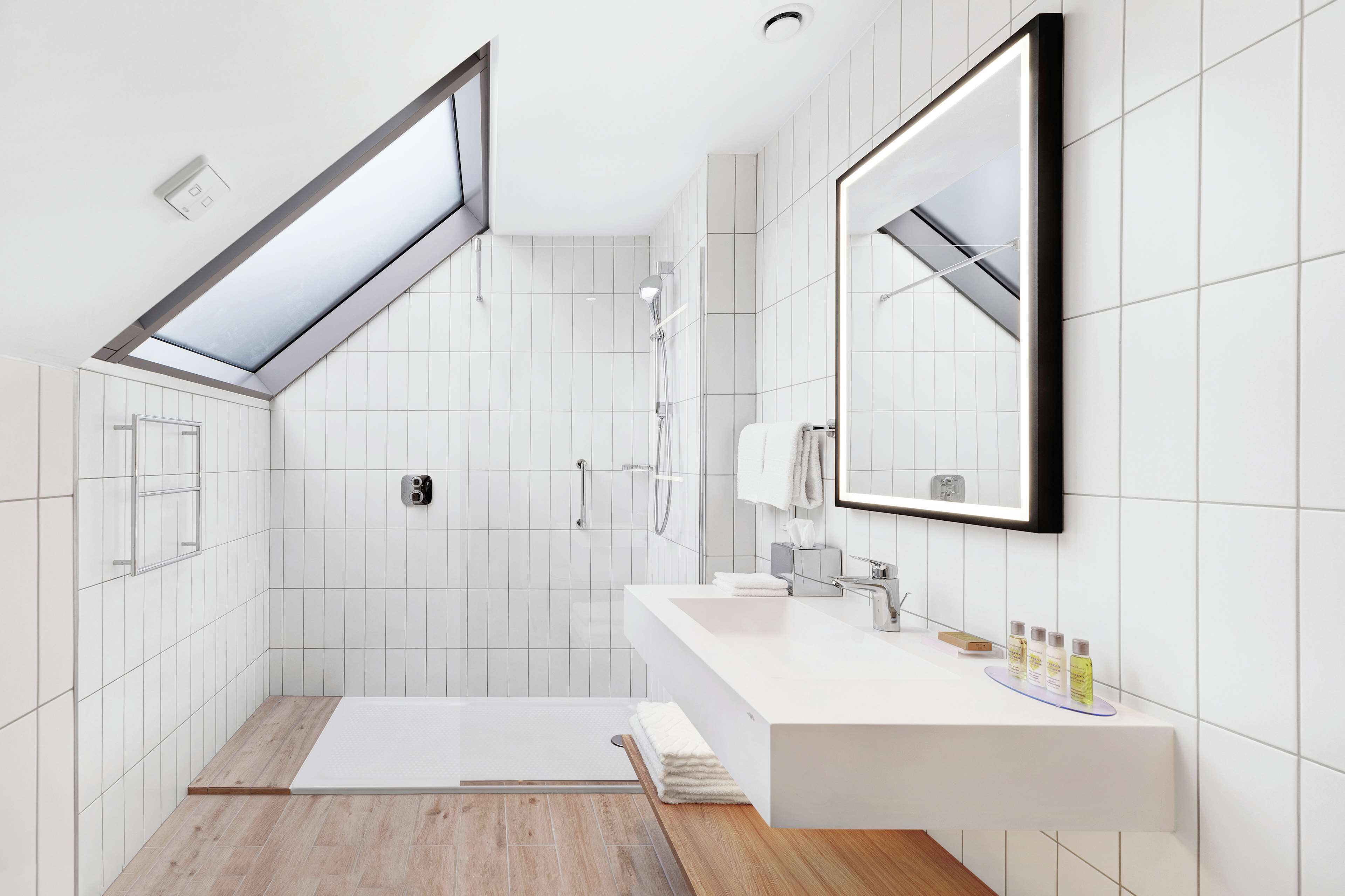 room, 1 king bed, accessible | bathroom shower