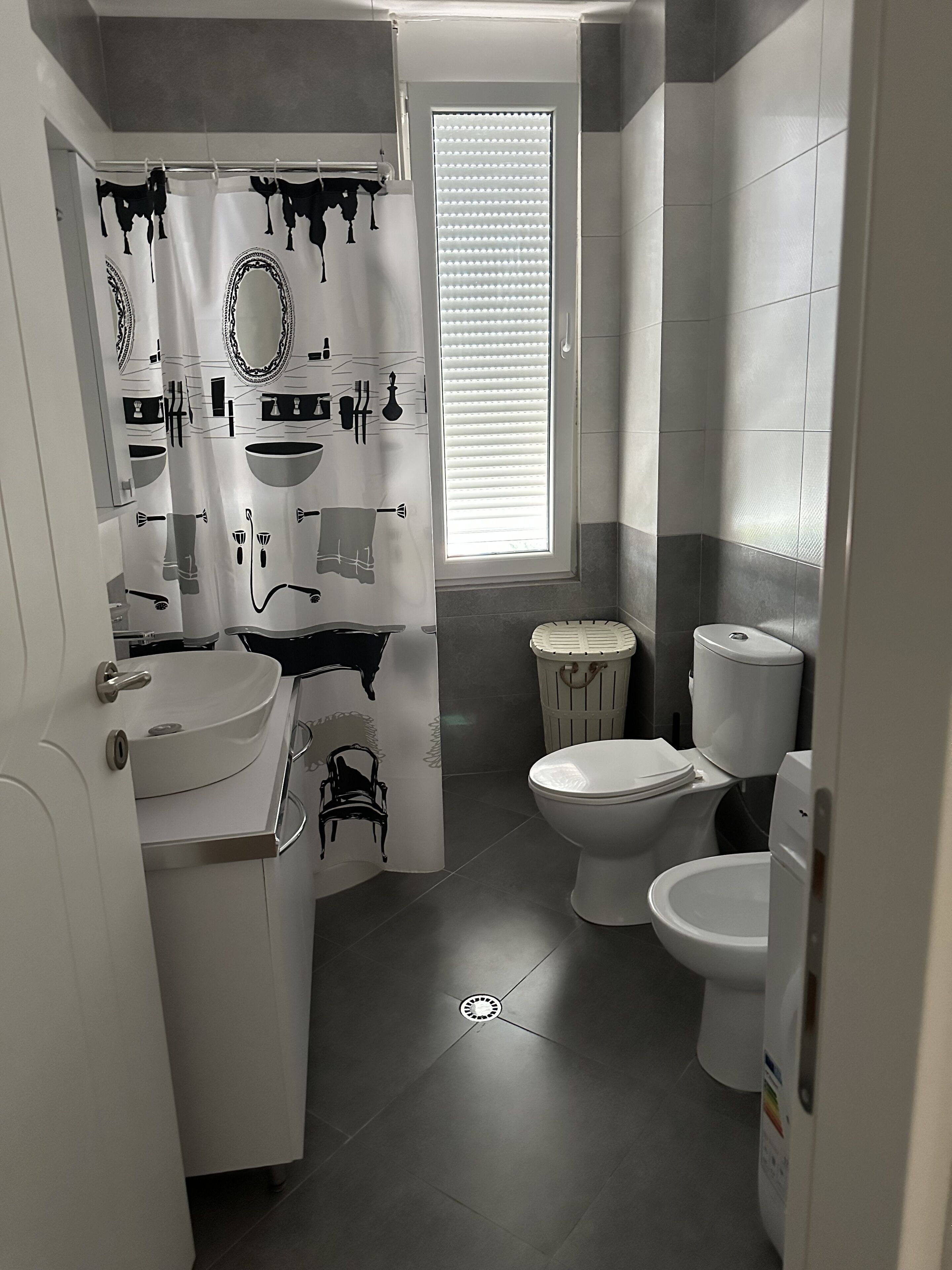 basic apartment | bathroom | shower, hair dryer, bathrobes, slippers