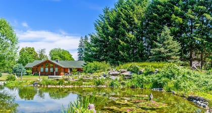 Nauti Icicle Oasis! Uima-allas, kylpytynnyri, koiraystävällinen, BBQ, palo Pit, lampi, Mt. näkymä