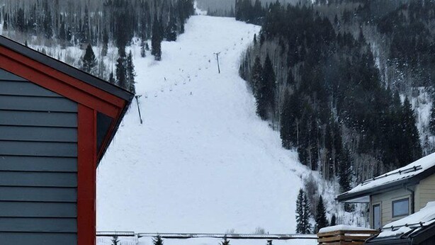 A snowy mountain slope with a ski lift, surrounded by dense forest. - Telluride Lodge Condo #538 (Telluride)