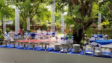 Outdoor banquet area