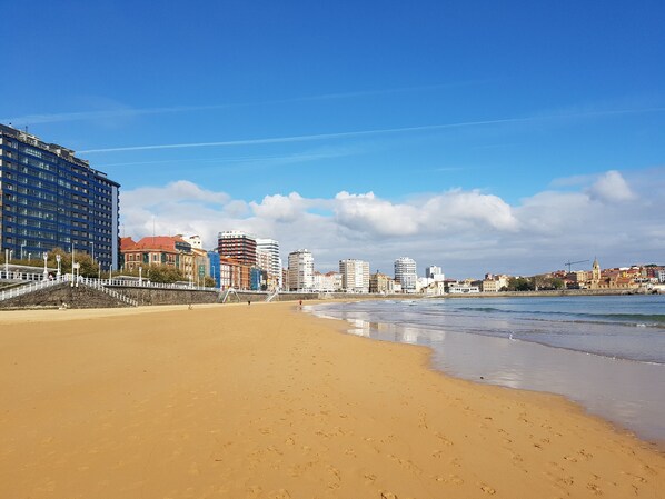 Playa en los alrededores y camastros 