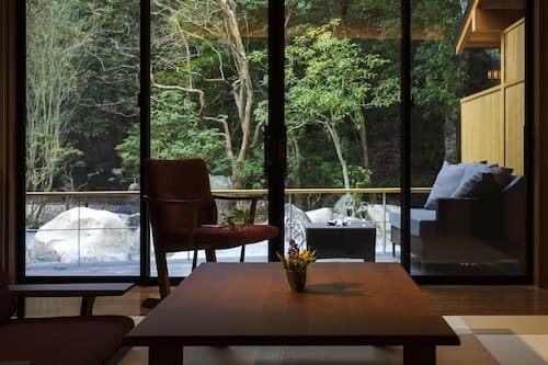 Japanese Western Style Room with Private Open-air Bath (Double or Twin, Run of the House) | In-room safe, desk, iron/ironing board, free WiFi