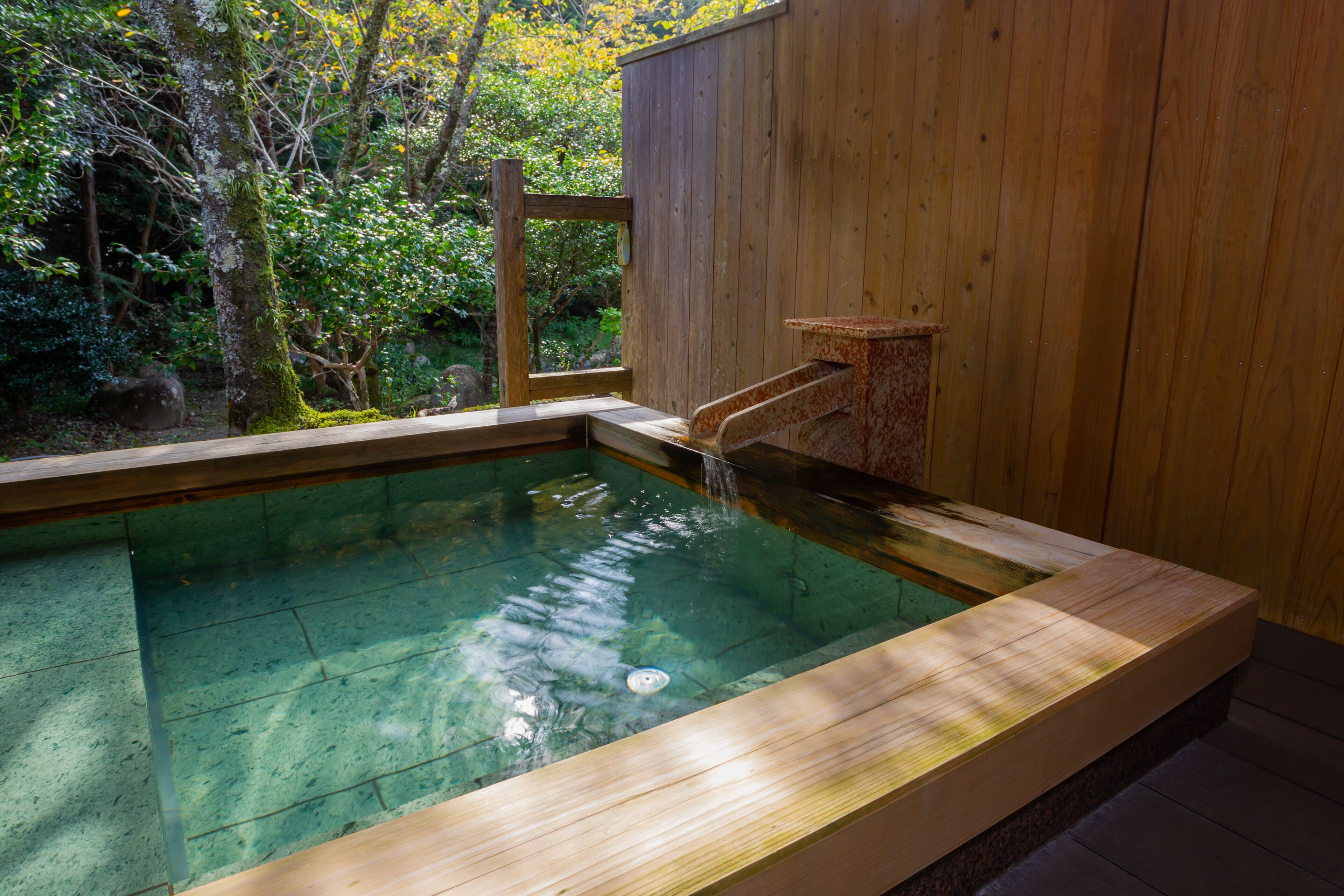 Separat badekar og bruser, dybe badekar, gratis toiletartikler