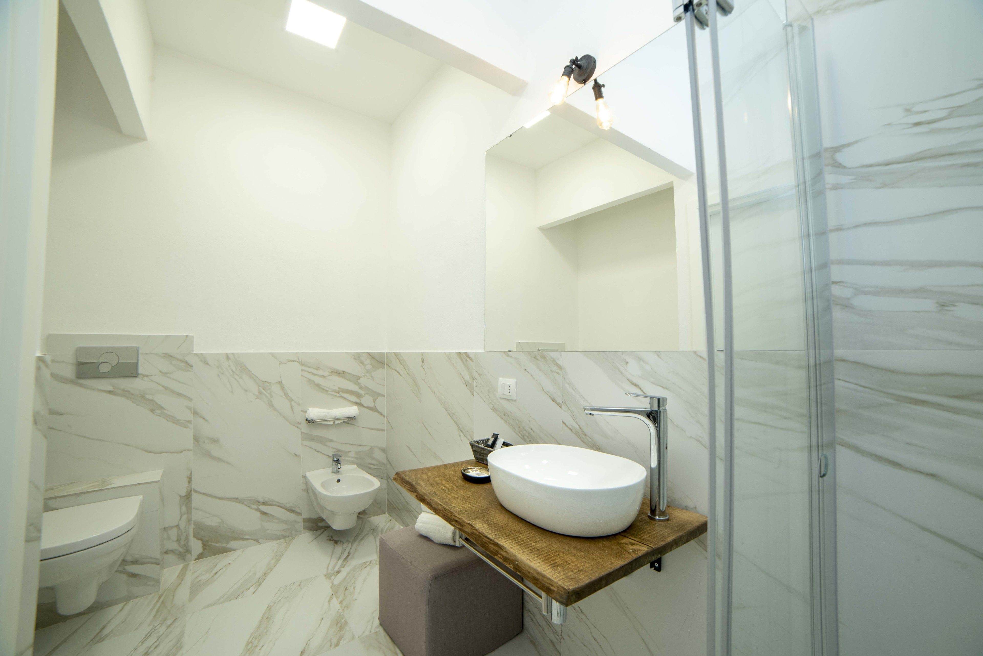 shower, free toiletries, hair dryer, bidet