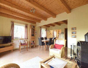 TV, fireplace, DVD player, stereo