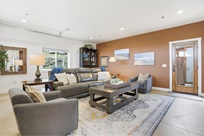 Smart TV, DVD player, books, video library