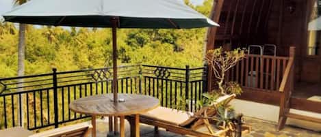 Chambre Double Deluxe, vue jardin | Cuisine privée