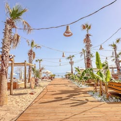 Private beach, sun loungers, beach umbrellas, beach volleyball