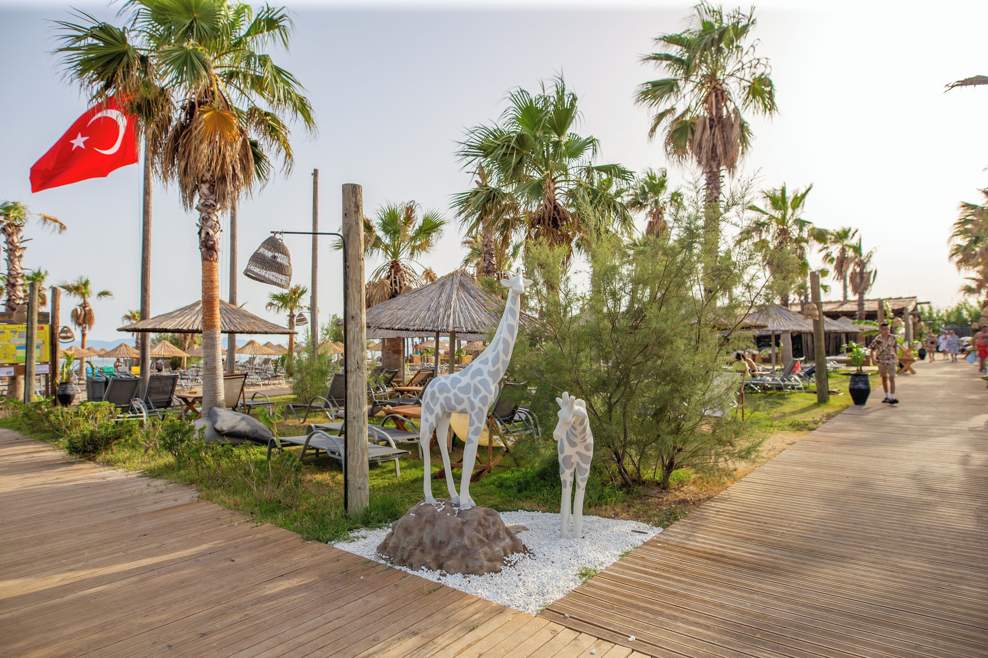 private beach, sun-loungers, beach umbrellas, beach volleyball