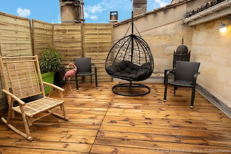 Suite Exotique Luxe with private whirlpool bath on terrace | View from room