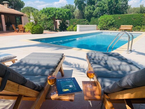 Private pool in Mediterranean house on the French Riviera