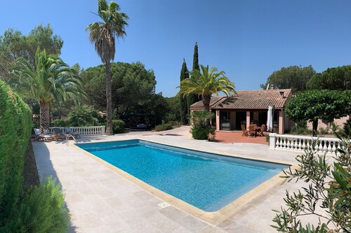 Private pool in Mediterranean house on the French Riviera